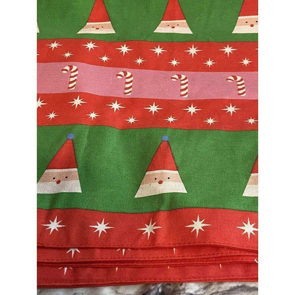 New Christmas Gnome, Candy Cane Placemats Set of 7 Measures 14x 19‎ Inch